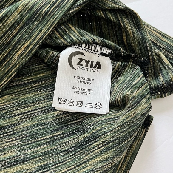 Zyia Active Long Sleeve Top Size Medium Green Yellow - Picture 6 of 9